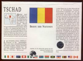Csád 1985. 1F érmés boríték, Afrika, állat és növény motívum, 60f-os bélyeggel