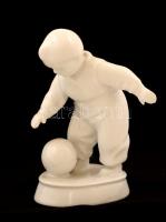 Zsolnay labdázó kisfiú, hibátlan jelzett, kézzel festett, m: 11 cm