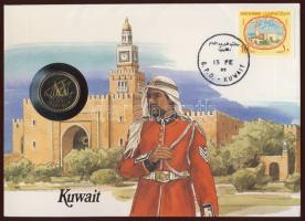Kuvait 1989. 50f érmés borítékon, ország-hajó motívum, 10f bélyeggel