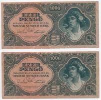 1945. 1000P (4x) párban sorszámkövető illetve egy ugrásos sorszámmal T:II fo., kis szakadás
Adamo P...