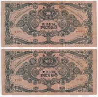 1945. 1000P (4x) párban sorszámkövető illetve egy ugrásos sorszámmal T:II fo., kis szakadás
Adamo P...