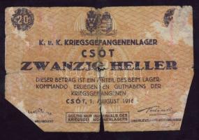 Csót/hadifogolytábor 1916. 20f T:IV