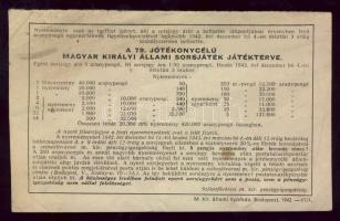 1942. Jótékonysági fél-sorsjegy 1,50P