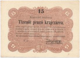 1849. 15k Kossuth Bankó T:I,I- Adamo G102