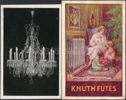 3 db magyar reklámlap, vegyes minőségben; Globus, Knuth Fűtés, Bugyi csillárszalon / 3 Hungarian adv...