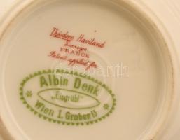 Theodore Havilan Limoges tálkák (6db), matricás, jelzett, hibátlan, d:9 cm