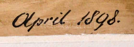 Jelzés nélkül: Virág csendélet kereszttel, akvarell, papír, paszpartuban, 22×15,5 cm