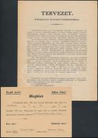 1925 Bp., A Levente-mozgalommal kapcsolatos felhívás és meghívó vidám műsoros estre, 2 db