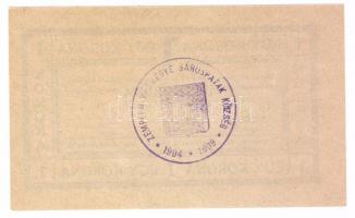 Sárospatak 1919. 1K előlap aláírással és sorszámmal, szöveg közepesen vastag betűkkel nyomva, törött...