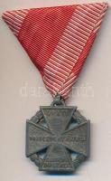 1916. Károly-csapatkereszt cink kitüntetés mellszalaggal T:2  Hungary 1916. Charles Troop Cross Zn decoration with ribbon C:XF  NMK 295.