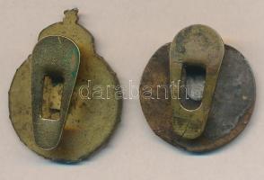 ~1930-1940. "HR (Hadirokkant)" Br gomblyuk jelvény (2x) egyiken koronahiány (22x29mm) T:2,...