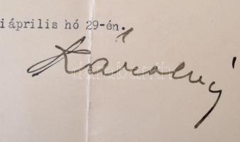 1932 Károlyi Gyula (1871-1947) levele Palkovics László (1877-1933) alispánnak, amelyben a magyar vör...