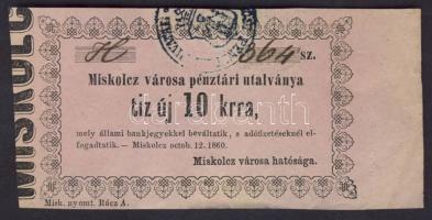 Miskolc 1860. 10kr jobb ívszél T:I