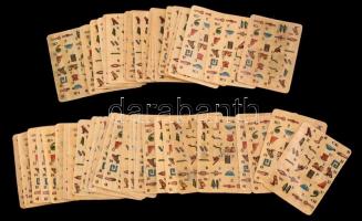 1 pakli modern, papiruszból készült egyiptomi motívumos francia kártya, jó állapotban