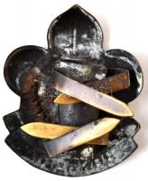 ~1940. "Hungaria" Br cserkész sapkajelvény (35x44mm) T:2