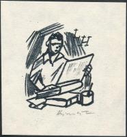 Hlinovsky Stanislav (1924-1994) : Ex libris LH. Litográfia, papír, jelzett, 5×4 cm