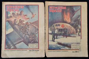 1944 Kincses Újság 2 száma: 1944 IV. évfolyam 2. és 5. szám. Szerkesztette gr. Andrássy Imréné. Kiadói tűzött papírkötés. Némileg foltosak, az 5. szám borítója, és a 3./4. oldal szakadt, hiányos.