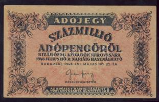 1946. 100.000.000AP vékony, sárgás papíron T:I-