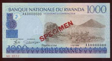 Ruanda 1998. 1000F "SPECIMEN 000" T:I