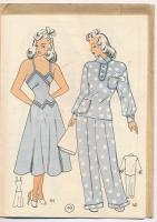 cca 1930 Lingeries No.20., színes női divatrajzokat tartalmazó füzet