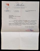 1940 Palesztinai kivándorló utazásával kapcsolatos levél