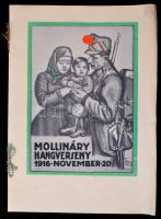 1916 Molináry hangverseny a 38-as elesett katonák árvái javára. nagyalakú meghívó grafikával