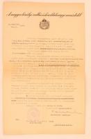 1943 Bp., Biczó Tamás építésznek címzett levél a magyar ki9rályi vallás- és közoktatásügyi minisztertől, melyben értesítik finnországi ösztöndíj elnyerésétől