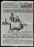 cca 1930 Örkényi sorsjáték grafikus hirdetménye
