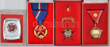 ~1950-1960. 4db vegyes szocialista kitüntetés és jelvény, közte 1951. "Közbiztonsági Érem" arany fokozata a rendőrség tagjai részére, aranyozott kitüntetés mellszalagon, szalagsávval T:2,2-