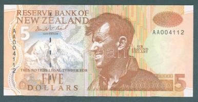 Új-Zéland 1992. 5$ "AA" alacsony sorszámmal T:I R!