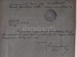 1928 A dunabogdányi hősi emlékmű terve. A rajzról készült fotó, hátoldalon a község jegyzőjének és a...