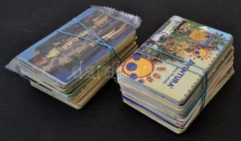 87 db. külföldi és magyar telefonkártya, használt, köztük egy bontatlan