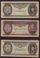 1980. 50Ft T: II+ 100Ft T:II+ csak egyszer hajtva + 1989. 50Ft T:II