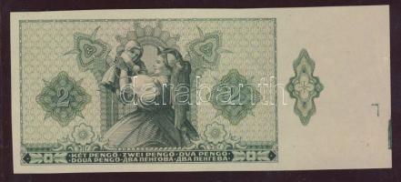 1940. 2p csak hátlapi fázis, előoldal sima, jobb szélső ívszél, illesztőkereszt + színpróba!