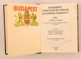 1991 Budapesti Útmutató és címtár I. évfolyam, rendőrségi zsebkönyv, 647p