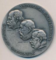 Madarassy Walter (1909-1994) 1967. "Scientiarum Medicinae Universitas Budapestinensis - Semmelweis, Hőgyes, Korányi" ezüstözött Br emlékérem, hátoldalon "1769" vésettel (60mm) T:2