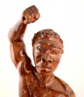 Afrikai bennszülött férfi, faragott fa, jelzés nélkül, m:79 cm