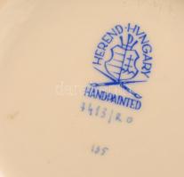 Herendi Rotschild áttört füles tálka, kézzel festett, jelzett, hibátlan, 14×10 cm