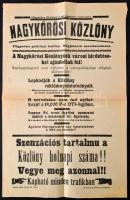 cca 1930 A Nagykőrösi Közlöny c .politikai újság szenzációs politikai plakátja