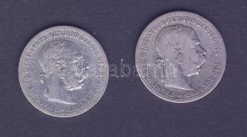 Ausztria 1896. 1K Ag T:3 + 1904. 1K Ag T:3+