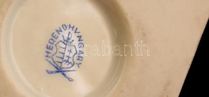 Herendi Viktória mintás karmos tálka, kézzel festett, jelzett, kopásnyomokkal, d: 11 cm