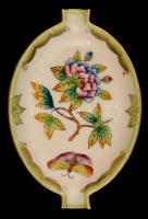 Herendi Viktória mintás hamutartó + csikkelnyomó, kézzel festettek, jelzettek, kopásnyomokkal, 11×7,...