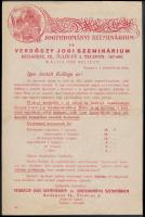 1939-1941 Bp.IX. Kálvin tér, A Jogtudományi Szeminárium 2 db szórólapja