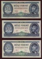 1965, 1975, 1980. 20Ft 3 klf T:II+,(2x),II