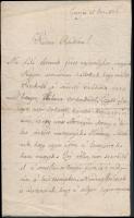 1826 Eperjes, Szathmári Király László személyes hangvételű levele testvéréhez