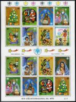 International Children's Year - Christmas complete year SAMPLE closing value + block Nemzetközi...