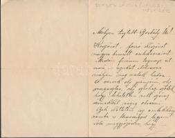 1893 Rimaszombat, Andrássy Gizella saját kézzel írt levele