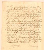 1750 Német nyelvű levél, szárazpecséttel