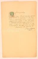 1895 Budapest, Ügyvédjelölti bizonyítvány, 50 kr okmánybélyeggel