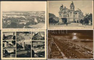 5 db régi városképes lap, vegyes minőség (Kolozsvár, Kassa, Jászberény, Csesznek, Brighton) / 5 mixed pre-1945 town-view postcards